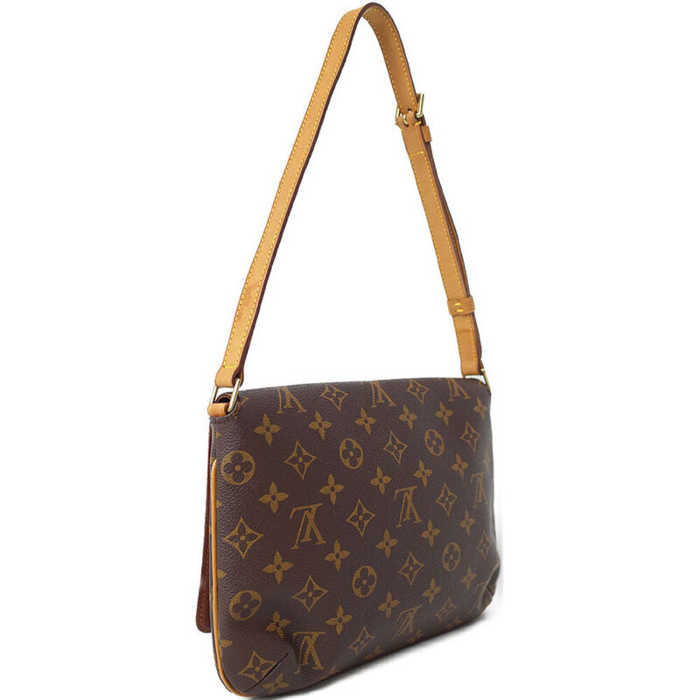 Louis Vuitton Shoulder Musette Bag Short Monogram Leather Brown Tango